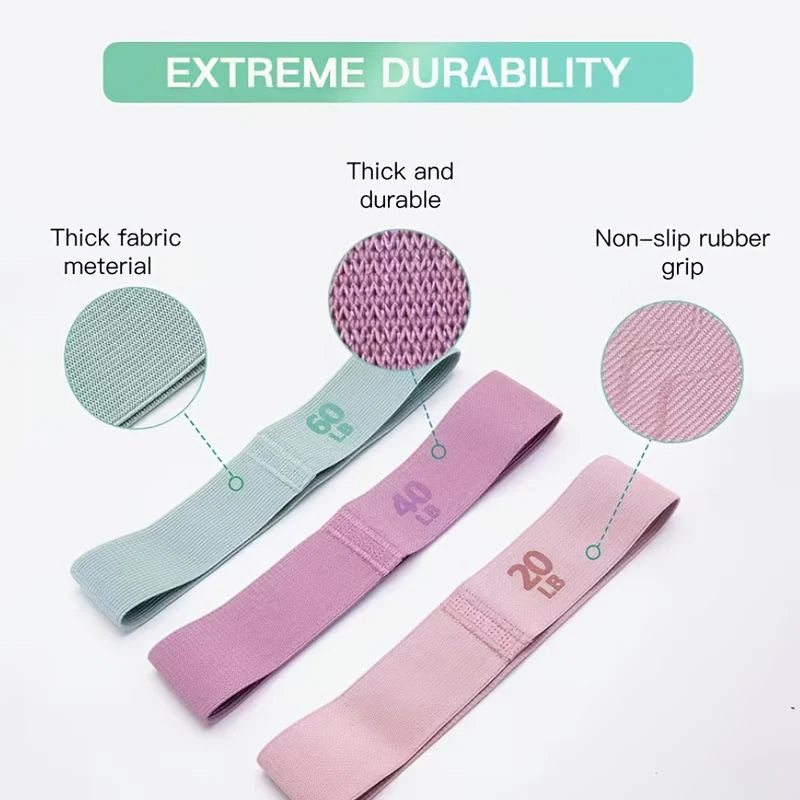 3pcs Fabric Resistance Bands